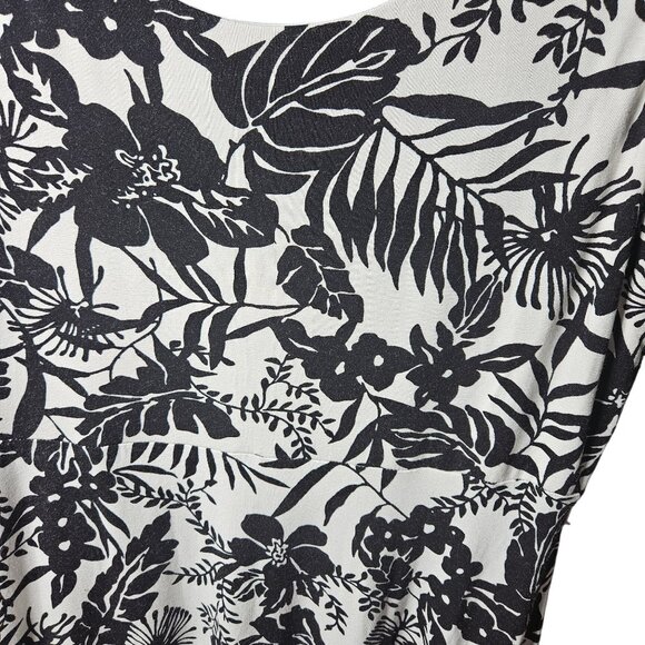 Black & White Floral Sleeveless Maxi Dress By Loft Petites Size LP Polyester Ble - Picture 4 of 6